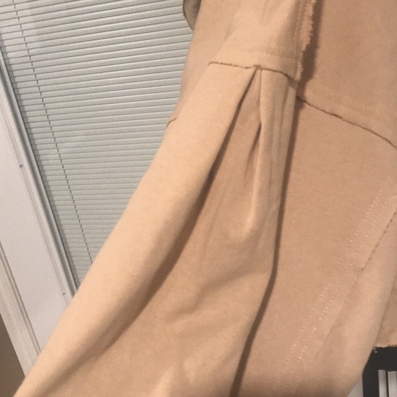 Easel Grunge Hoodie V-Neck Tan Boxy Fit Raw Unfinished Seams New Medium - Picture 10 of 14